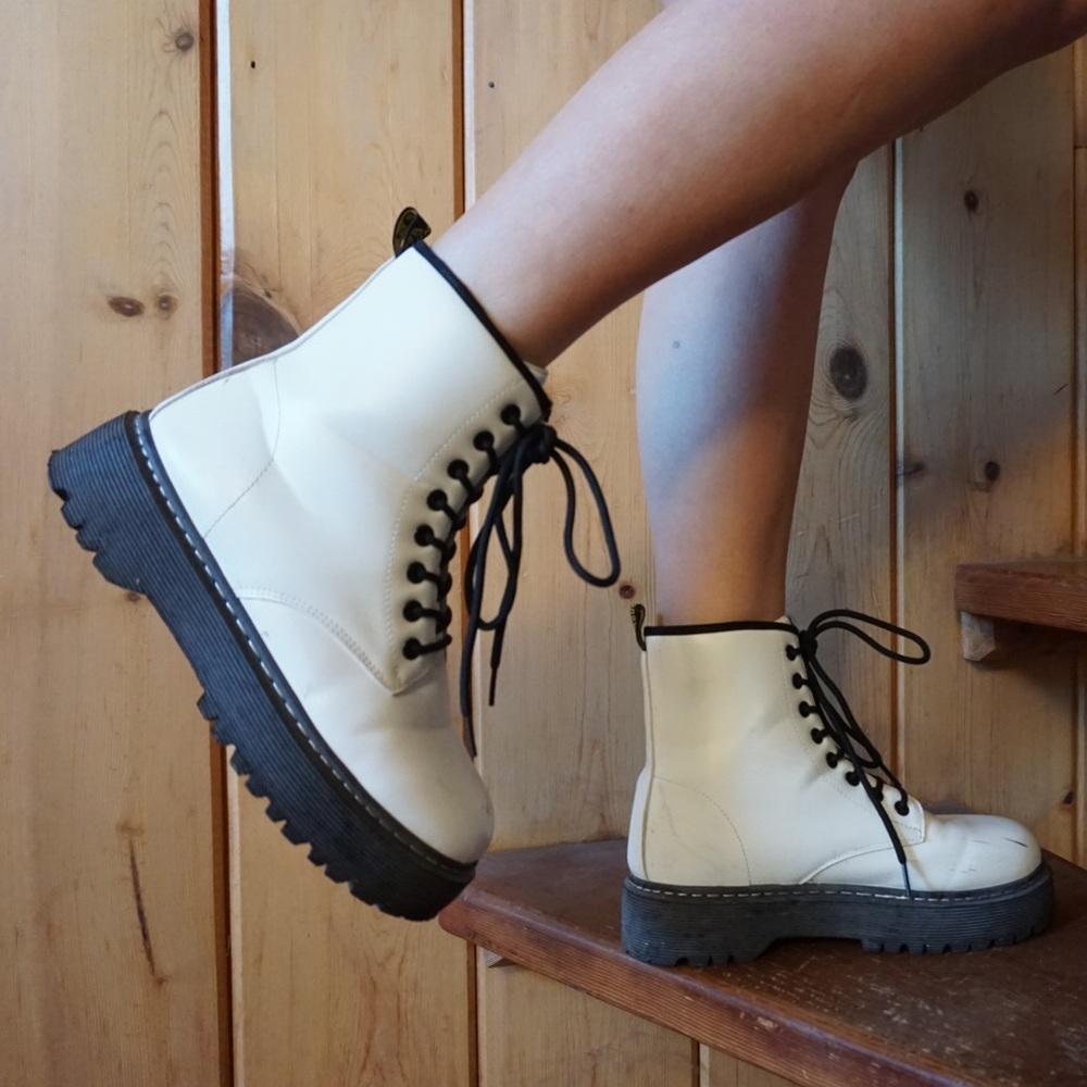 White/Black Platform Boots